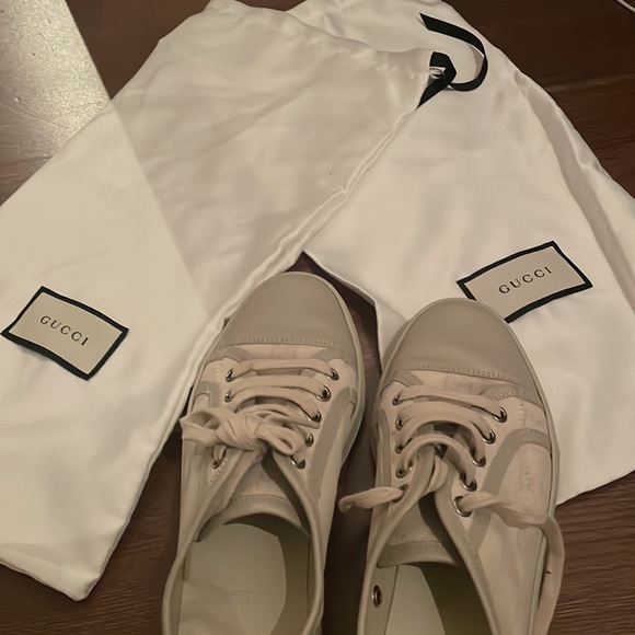 Gucci Washed Cotton GG Monogram Calfskin Low Top Sneakers - Picture 7 of 7